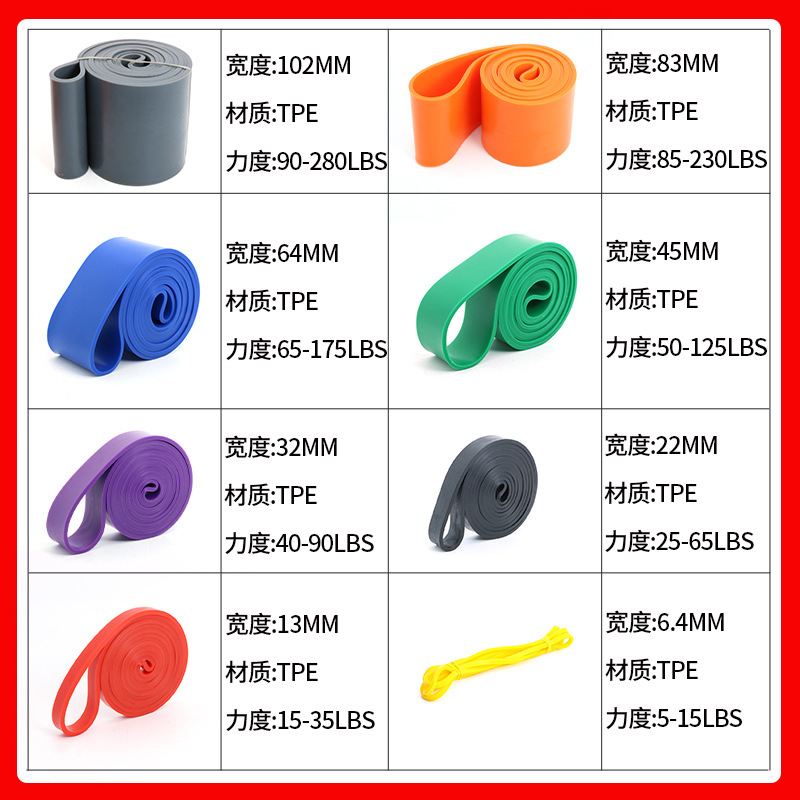 2080TPE resistance bands elastic bands yoga training set tension rope latex fitness thick circle pull-up - 5