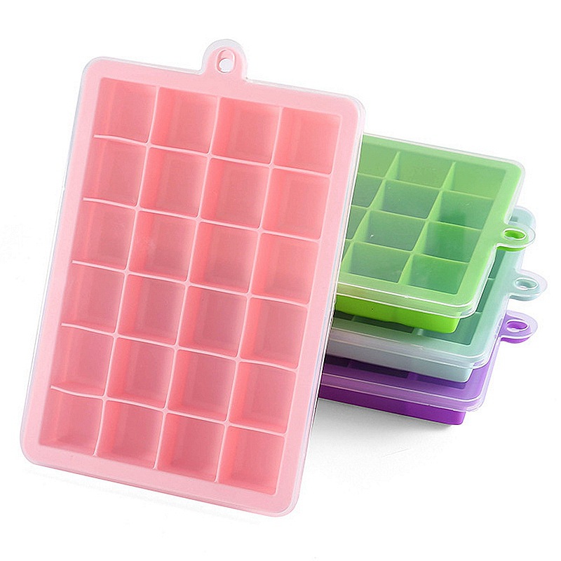 Wholesale 15-compartment ice box with lid, food-grade ice cube mold for home use, 24-compartment square ice cube mold, silicone ice cube mold - 6