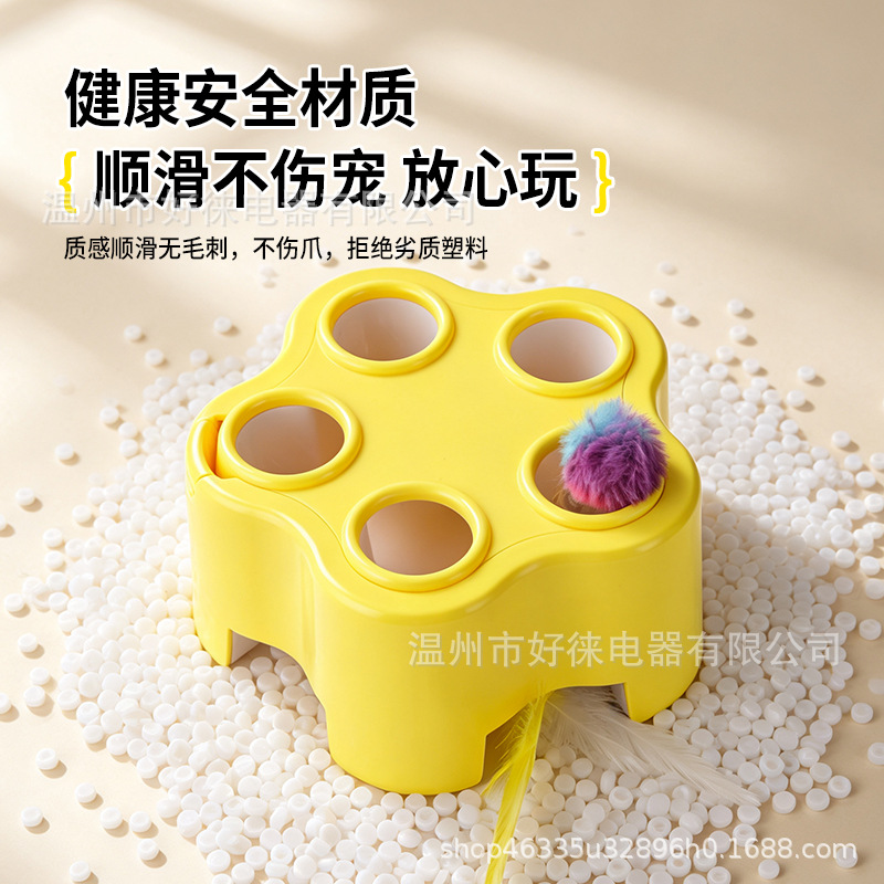 3-in-1 Electric Cat Teaser Wand and Whack-a-Mole Cat Toy