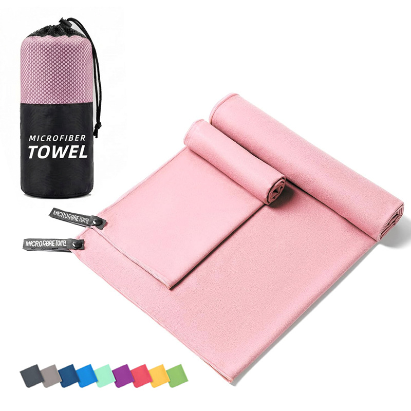 Schnelltrocknendes Sporthandtuch-Set, 3-teilig, groß und klein, doppelseitiges Fleece