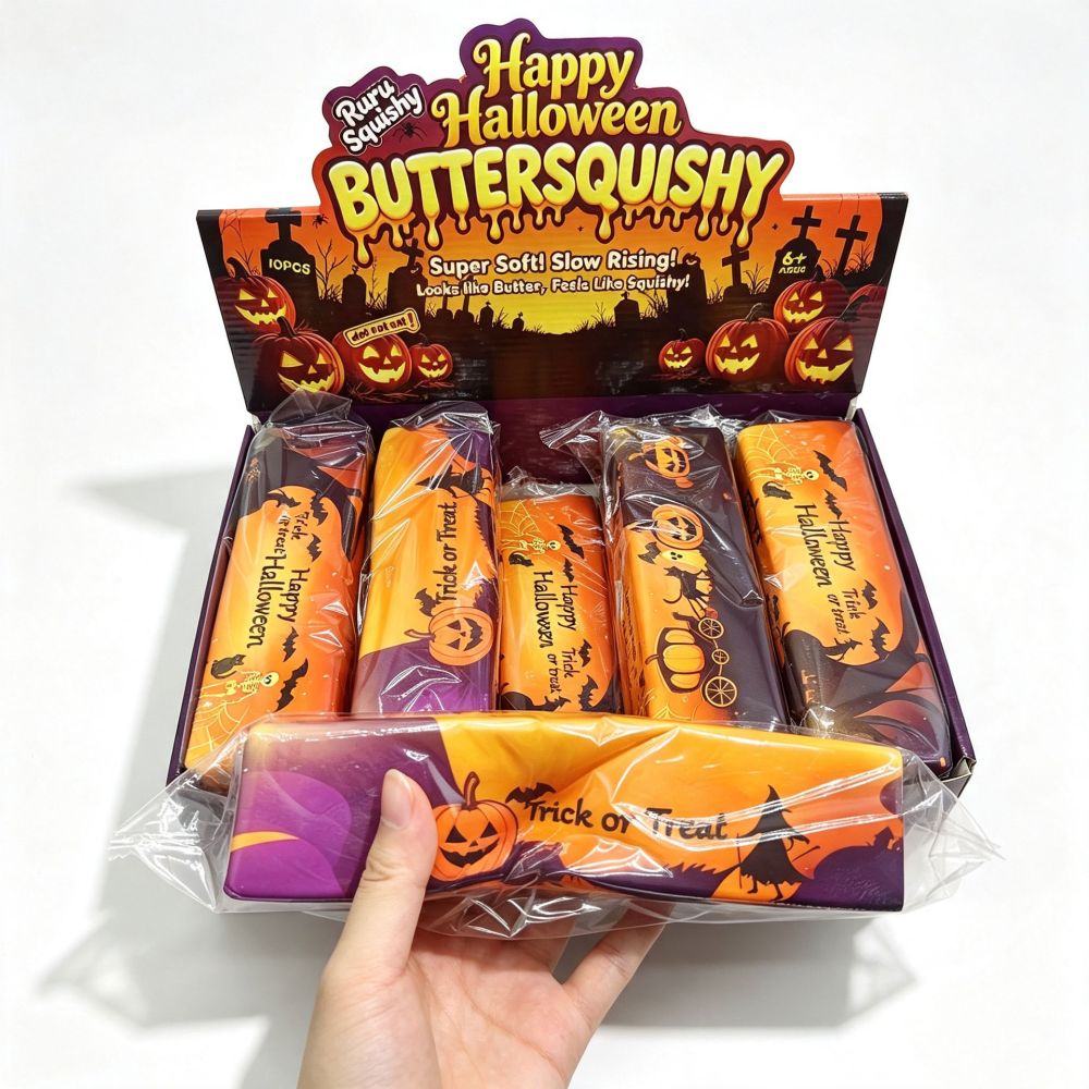 Halloween Tereyağı Çubuğu Sıkma Oyuncağı, PU, Yavaş Geri Dönüşlü