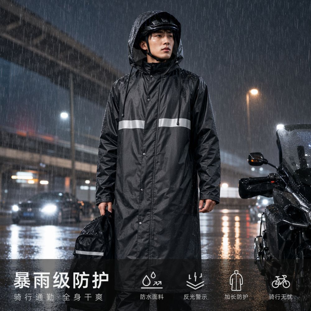 Full Body Raincoat, Thickened Waterproof Poncho for E-Bike and Bicycle Riding
