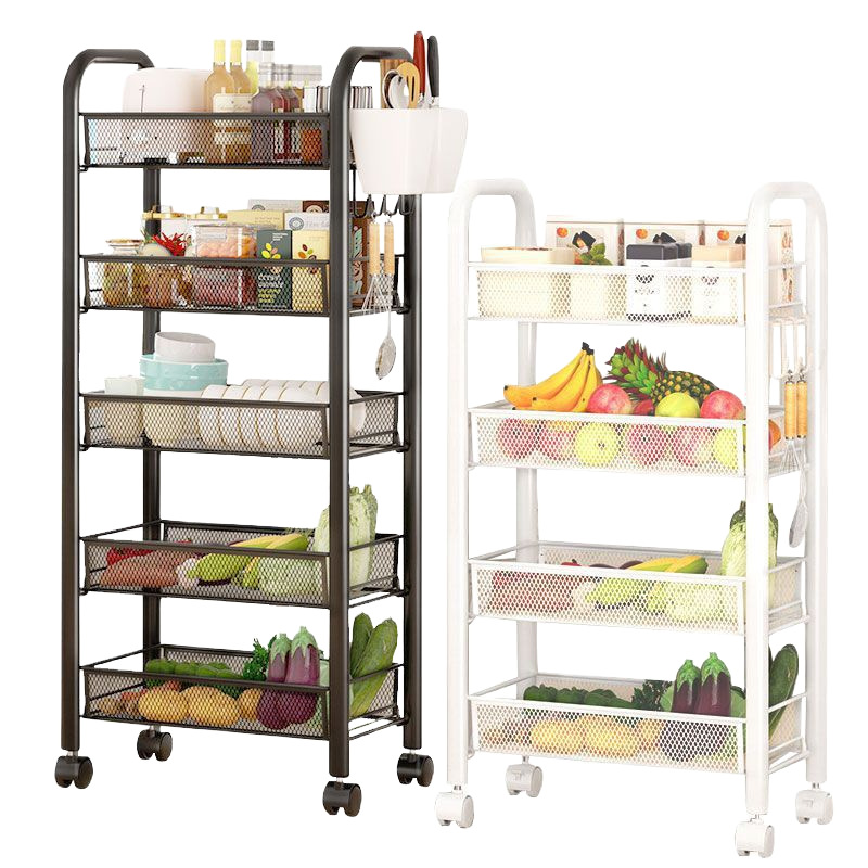 Home storage shelf for kitchen living room bathroom various items storage shelf with legs multi-layer mobile wheeled basket fruit and vegetable shelf - 6