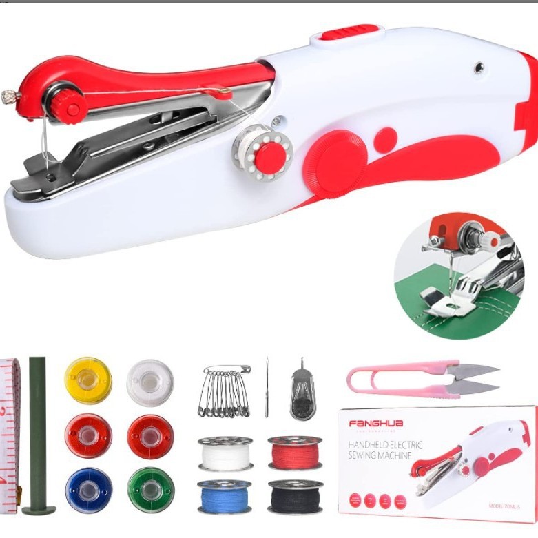 Mini el dikiş makinesi, elektrikli, çift iğneli, ev tipi