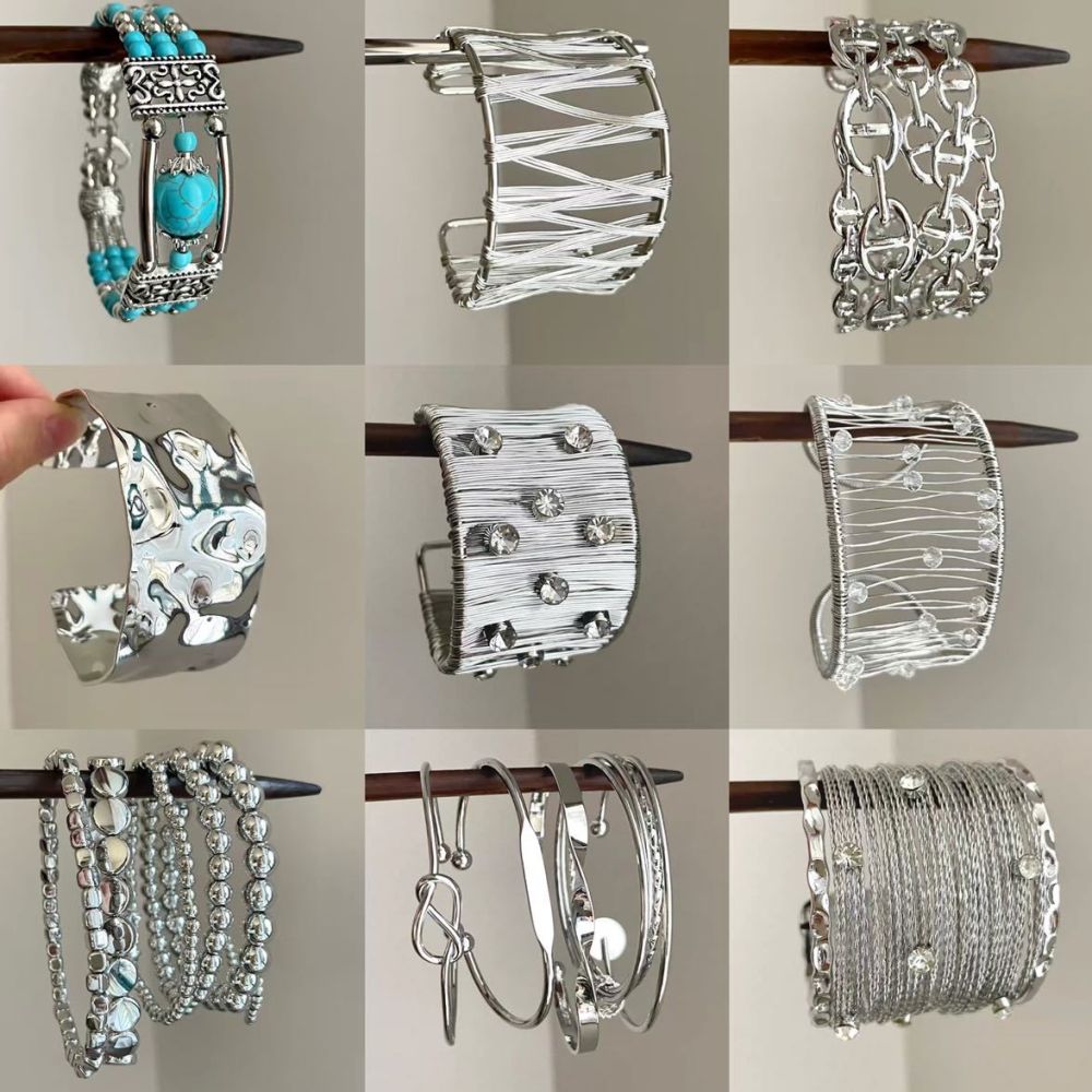 Silberarmband Strass minimalistischer Stil Mode Damenschmuck