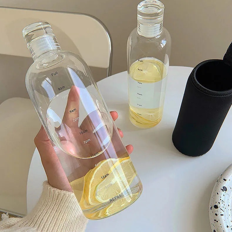Minimalist 500ml Plastik Su Şişesi water bottle Plastik Bardak Ölçekli Su Bardağı Spor Su Şişesi 6 Renk Seçeneği - 5