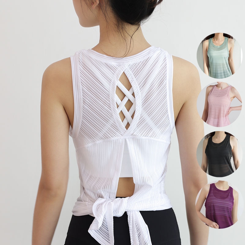 2026 New Style Yoga Vest for Women Quick-Dry Sports Top Beautiful Back Sleeveless Cover-Up Loose Fitness Wear Women's Blouse