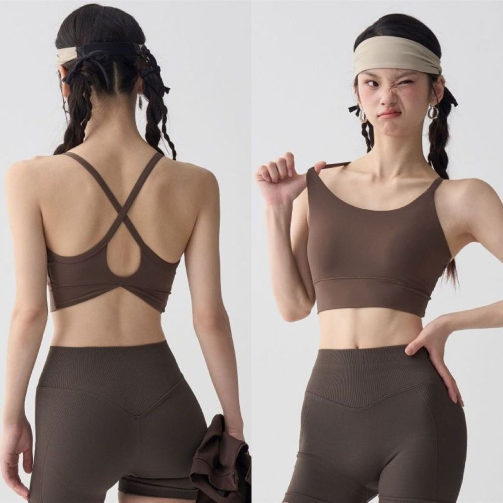 Kadın spor takımı fitness şort açık sırt yüksek yoğunluk