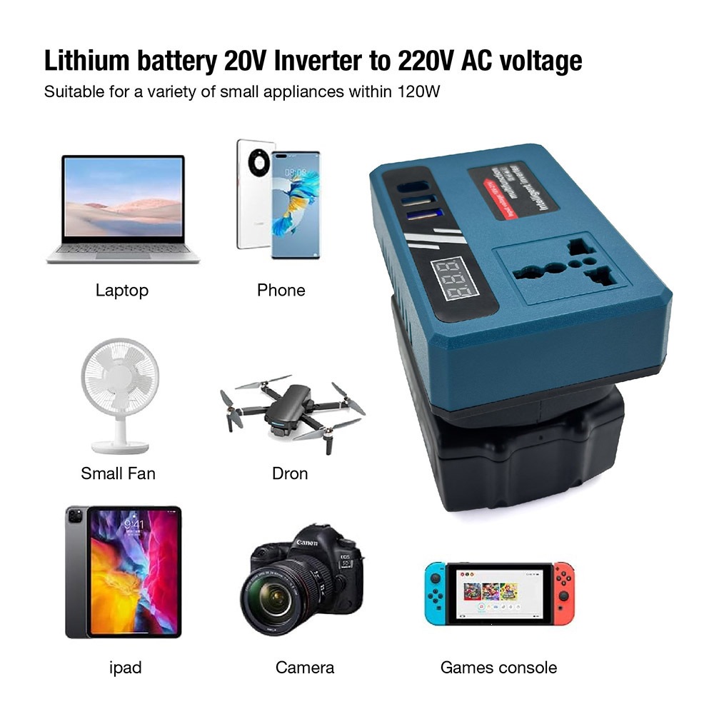 Akıllı Lityum Pil İnverter 18-21V Dual USB DC5V Şarj