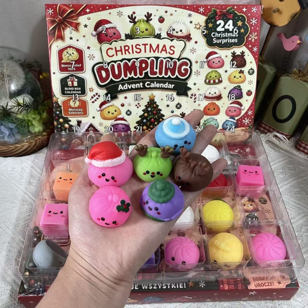 Christmas Countdown Calendar Blind Box, Kids Stress Relief Squishy Toy