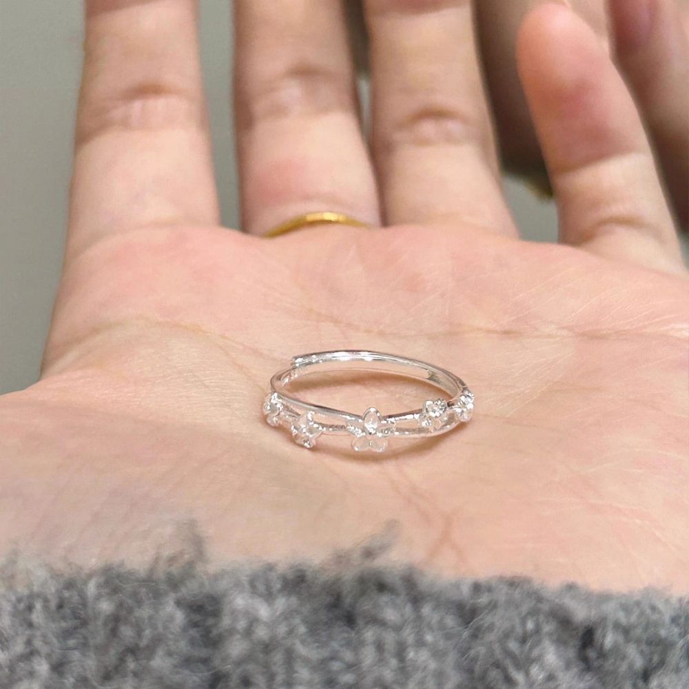 Double layer rattan flower ring, adjustable, Korean design - 1