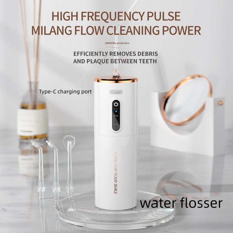 Grenzüberschreitender tragbarer Wasserflosser für den Heimgebrauch, Mundspülgerät, zahnärztlicher Zahnreiniger, Zahnsteinentferner, elektrischer Wasserflosser mit Type-C-Anschluss