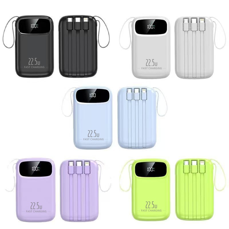 Powerbank Mini Hochleistung 20000mAh 3C-Zertifiziert Ultra-Schnellladestation Powerbank mit integriertem Kabel Mobiler Stromspeicher - 6