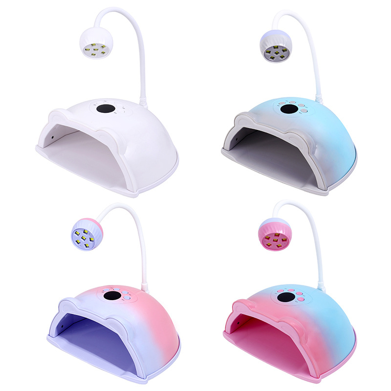 Dual lamp 2-in-1 UV manicure curing machine rotatable