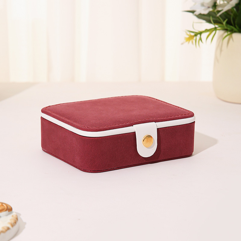 Ringaufbewahrungsbox mit Spiegel aus Leder Mini tragbare Schmuckschatulle Ohrringe Halskette Schmuckkasten sofort verfügbar großes Lagerbestand - 8