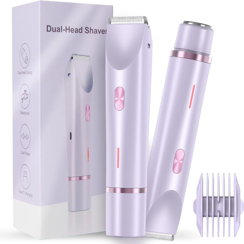 Dual-Head Electric Hair Remover and Trimmer for Women, Intimate Area