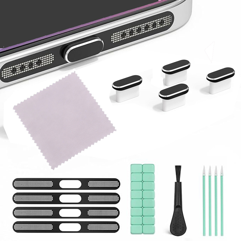 Telefon Toz Koruma Ağı USB-C Toz Kapağı iPhone 15/16/17 için Toz Koruma Temizlik Seti