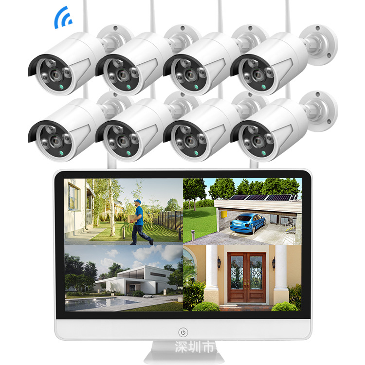 Sınır ötesi çok satan 4 yollu 8 yollu kablosuz ekran izleme video kaydedici ekran NVR seti WiFi kamera