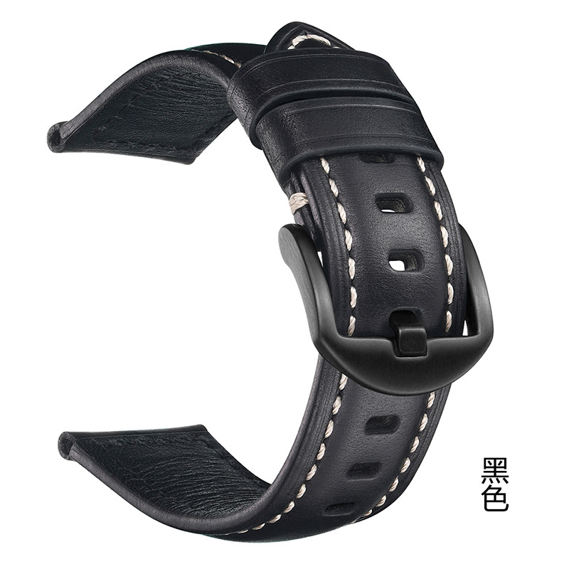 Handmade Vintage Genuine Leather Watch Strap, Oil-Waxed, 18-26 mm