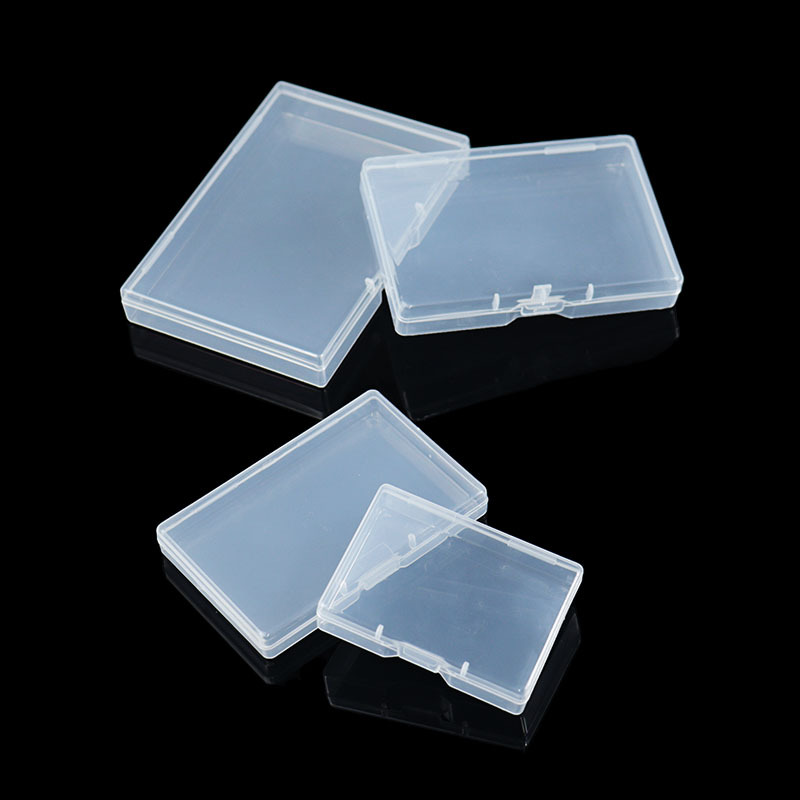 Transparente rechteckige Kunststoffbox-Teile Schmuck-Aufbewahrungsbox flache Schreibwaren-Verpackungsbox leere Box Amazon Großhandel