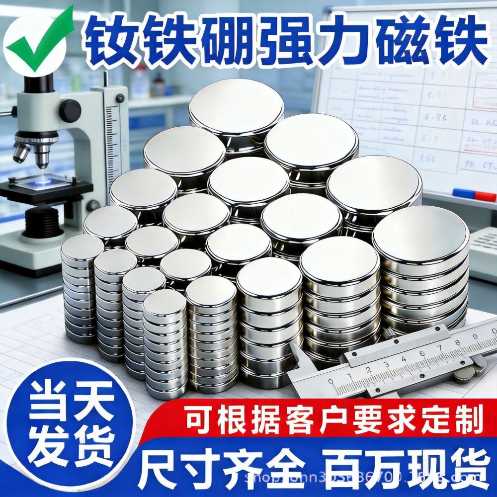 Round Neodymium Magnet 6x3 mm, N35-52, Adhesive
