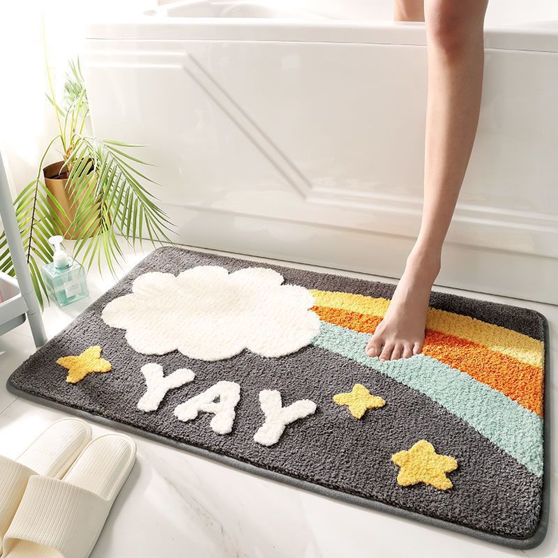 Amazon Cartoon Faux Cashmere Rug Absorbent Non-Slip Bathroom Mat Household Bedroom Bedside Rug Bathroom Floor Mat - 8