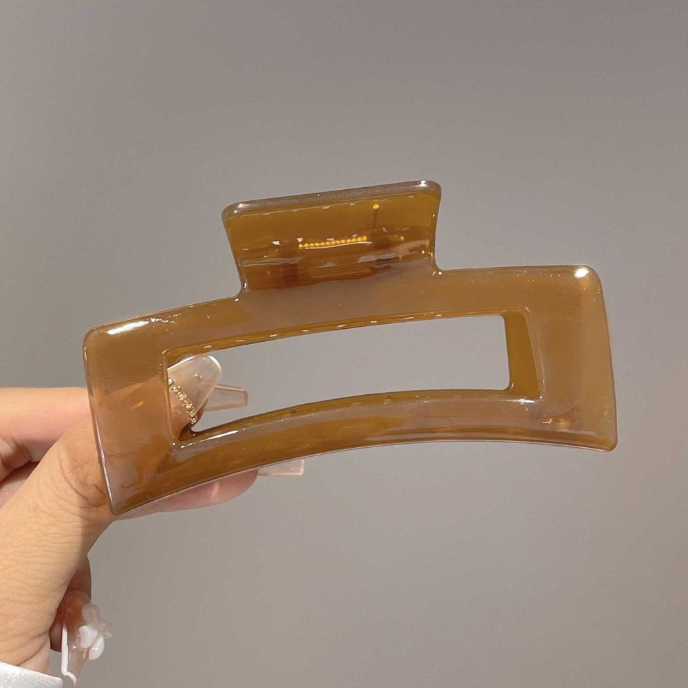 Fabrik-Großhandel hochwertige große transparente quadratische Haarklammer mit Hai-Design, langlebig, für großes Haarvolumen, zum Befestigen am Hinterkopf. - 9