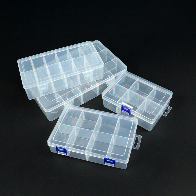 Transparent PP Plastic Organizer Box with Compartments for Desktop and Tackle