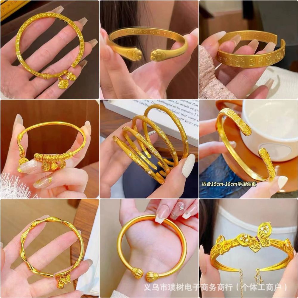 Sha jin bell ruyi bracelet for women, open adjustable, new Chinese style