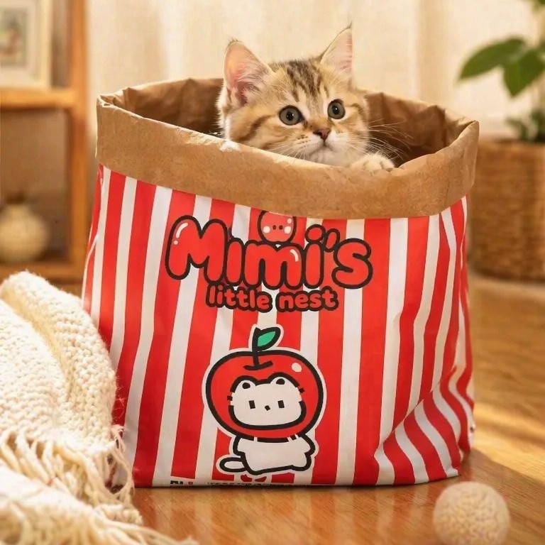 Kedi Oyuncağı Tünel Çanta Kendi Kendine Eğlenme Kraft Kağıt Torba Kedi Yatağı Kedi Tüneli Kedi Oltası Saklambaç Yavru Kedi Ürünleri