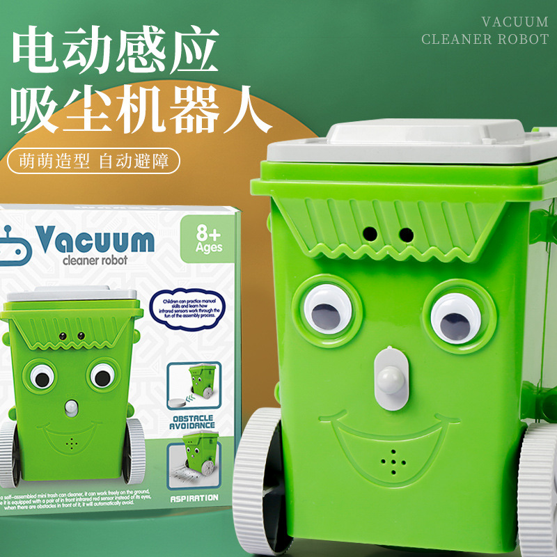 Children's Toy Electric Vacuum Robot with Trash Bin, Obstacle Avoidance