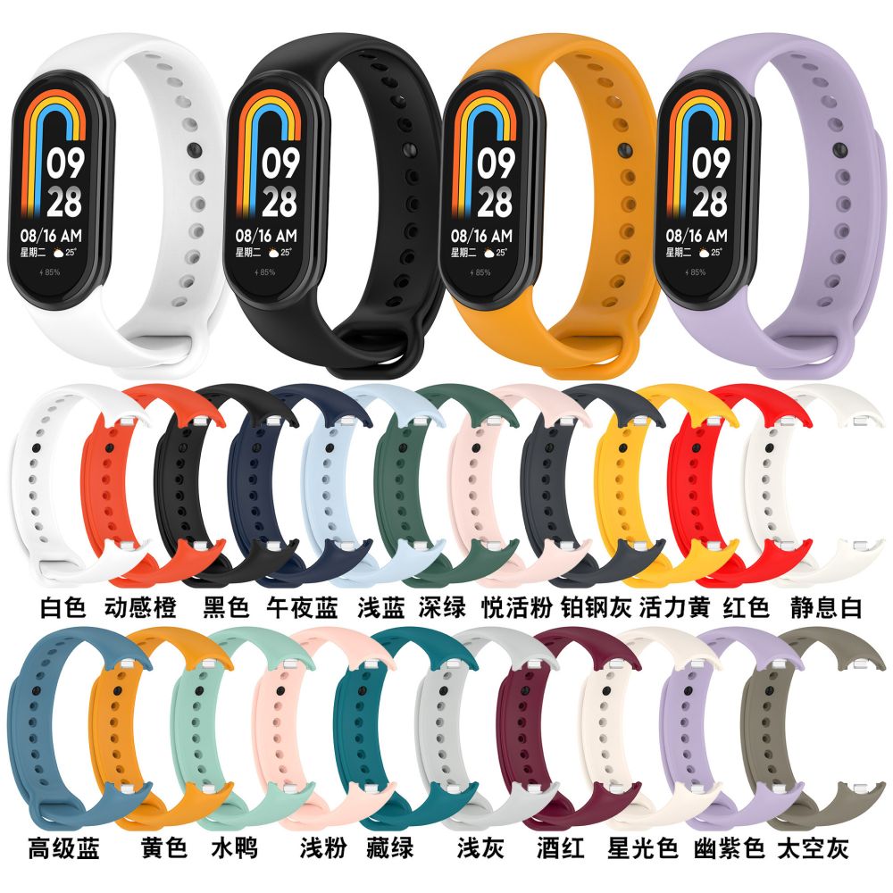 Xiaomi Mi Band 9, 10, 11 için Silikon Kordon, Metal Toka, Mi Band 8 NFC Uyumlu