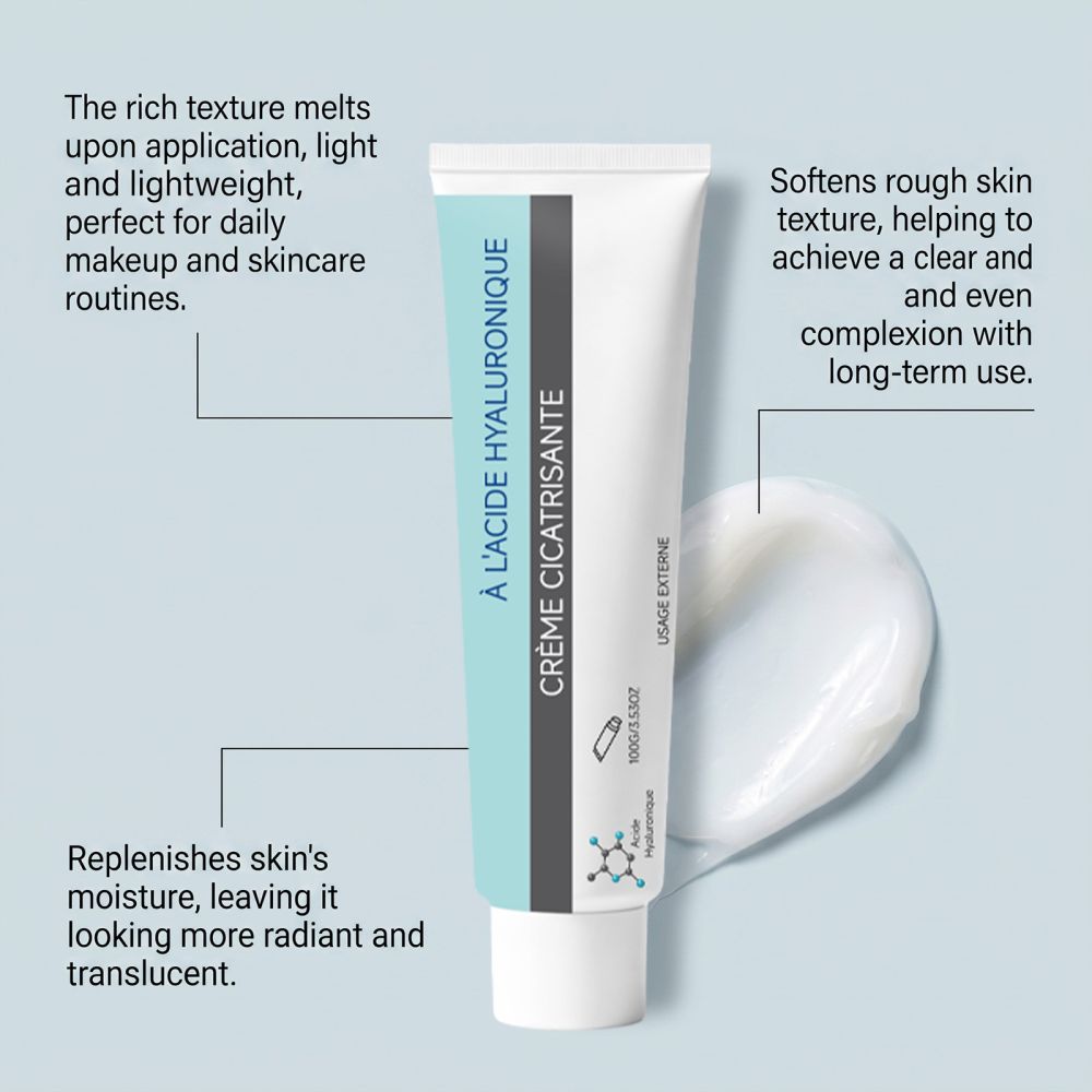 Hyaluronic Acid Moisturizing Face Cream, Brightening and Smoothing Facial Skin, Skin-Friendly Texture, Easy to Apply and Quick to Absorb Skincare Face Cream