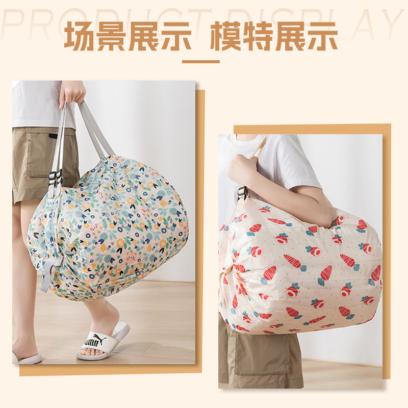 Manufacturer Custom New Large Capacity Waterproof Foldable Shopping Bag Portable Storage Bag Accordion Pleated Handle Bag - 5
