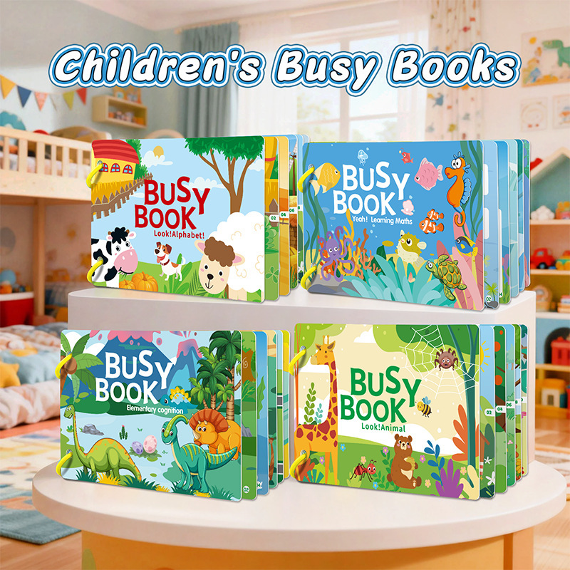 Cross-border Quiet Book Children's Busy Book, Busy Book Tear-and-Stick Book, Sticker Book, Educational Toy, Toddler Early Learning Book