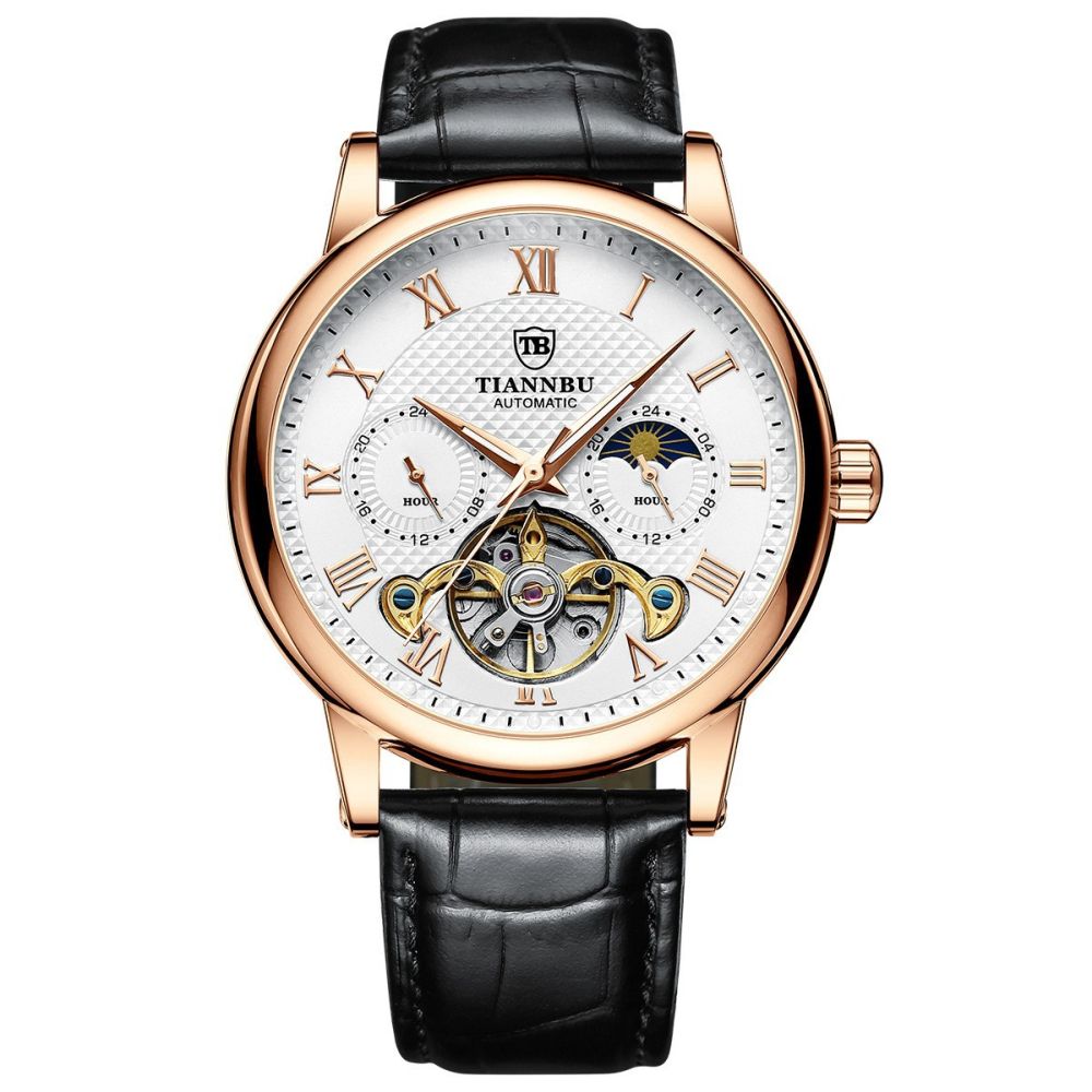 Men's Tourbillon Mechanical Watch, Fully Automatic, Waterproof, Luminous - 1