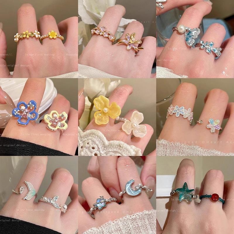 Women's lightweight flower ring