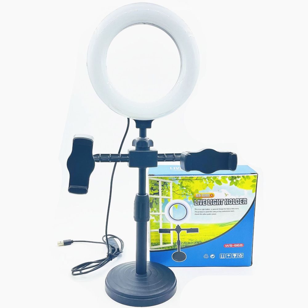 Hersteller Direktversorgung 6 Zoll 16 cm Drei-Farben-Schönheits-Füllleuchte Doppel-Smartphone-Live-Stream Computer-Moderator Desktop-Ringlichtstativ
