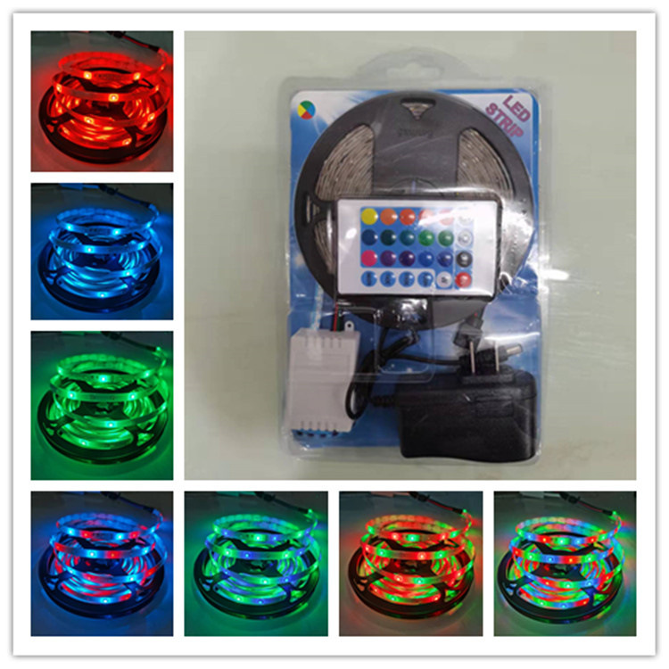 Street stall night market light LED light strip 12V 2835 RGB set adhesive waterproof colored light strip blister set
