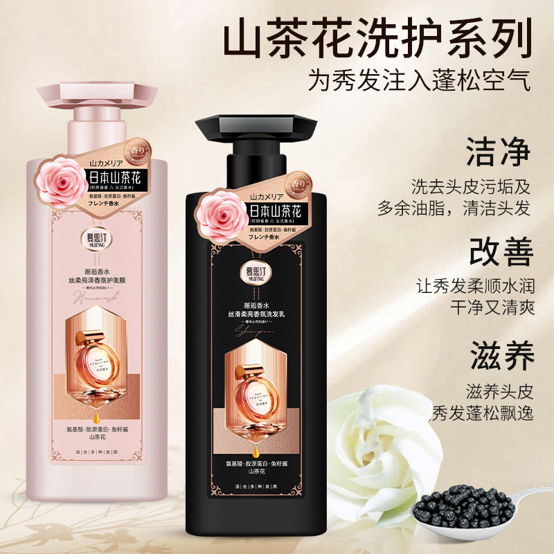 批发香水香氛洗发水山茶花清爽去屑控油柔顺氨基酸洗发露一件起批