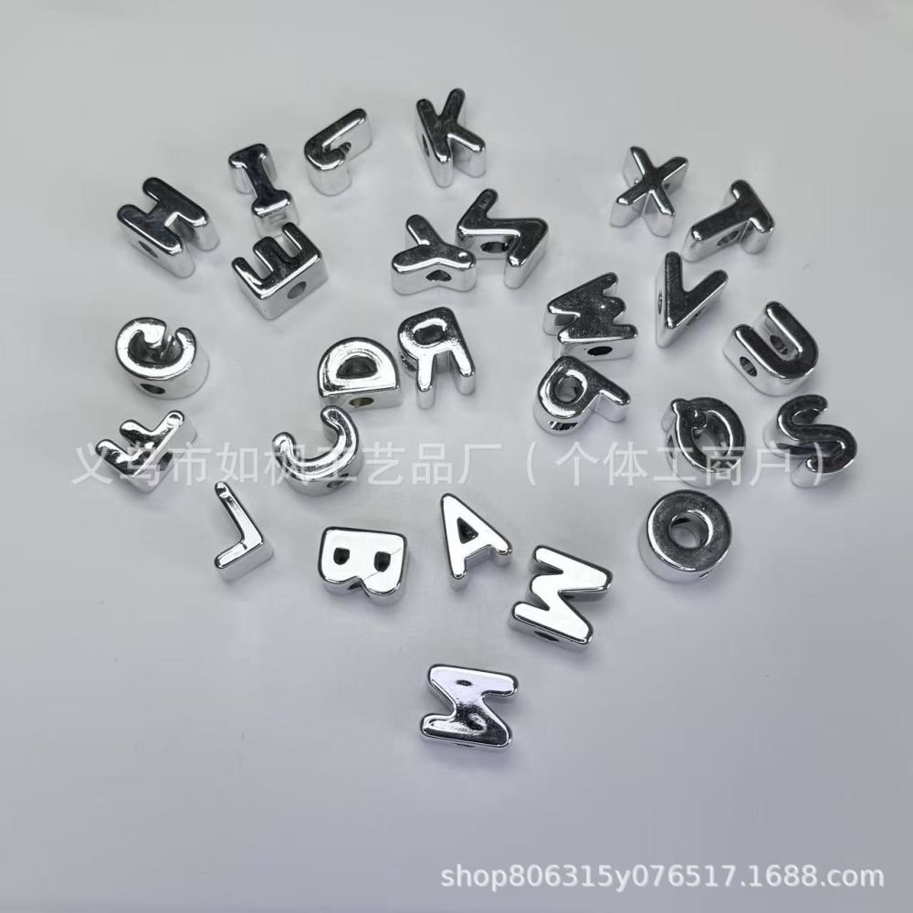 Large Hole Colorful 3D English Letter Beads, 26 Pcs, DIY Handmade Bag Charm Material