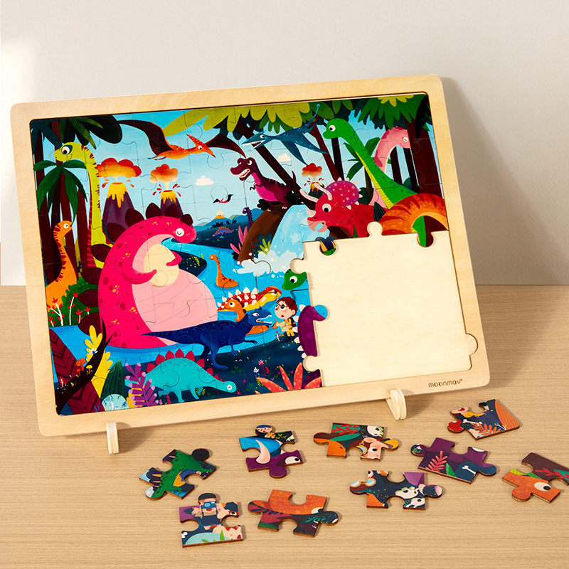 Wooden Flat Puzzle for Toddlers Ages 2-5 Educational Brain Development Toy - 5