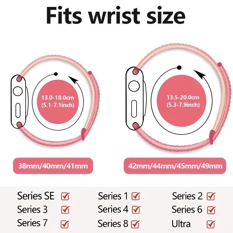 Для Apple Watch Series 11 ремешок iWatch 4 5 6 7 8 9 10 нейлоновый на липучке, петля, кросс-граничная поставка