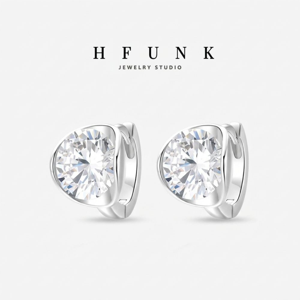 Yüksek kaliteli Moissanite klipsli kadın küpesi, asılı tasarım