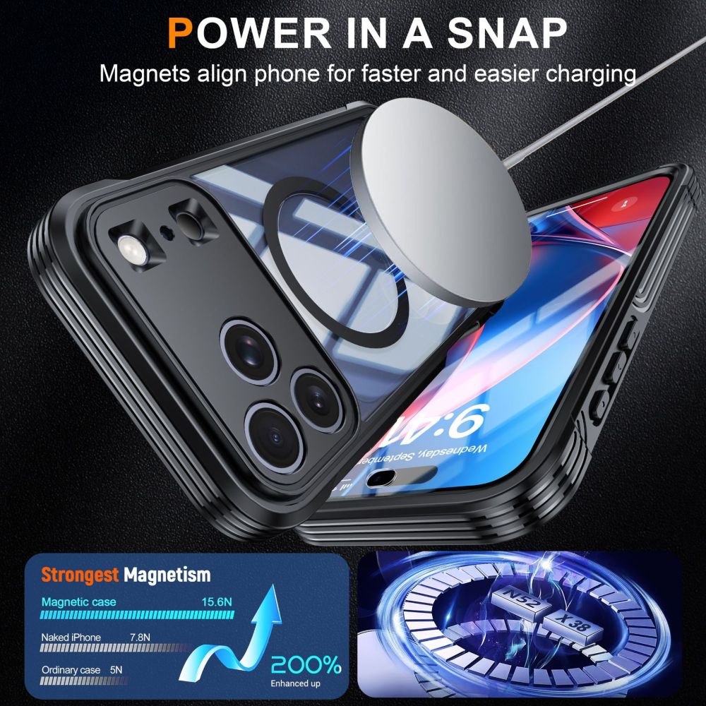 Transparente magnetische Schutzhülle für iPhone 17 Pro Max und 18 Pro Max