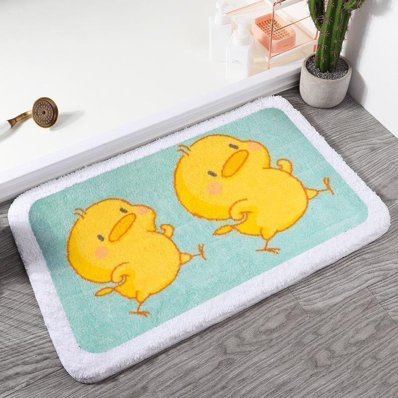 Amazon Cartoon Faux Cashmere Rug Absorbent Non-Slip Bathroom Mat Household Bedroom Bedside Rug Bathroom Floor Mat - 4