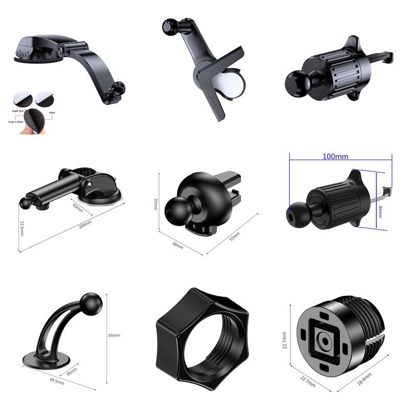 Universal Suction Base Phone Holder Spare Part, 17 mm Ball Head