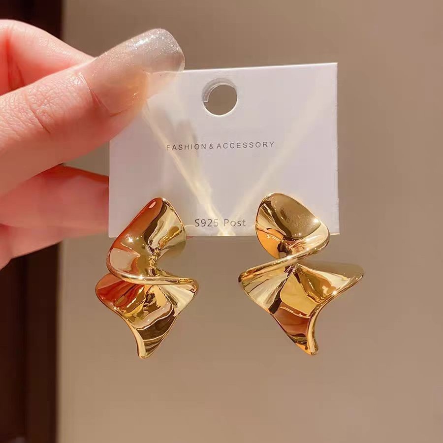 Heart design spiral geometry earrings creative style - 1