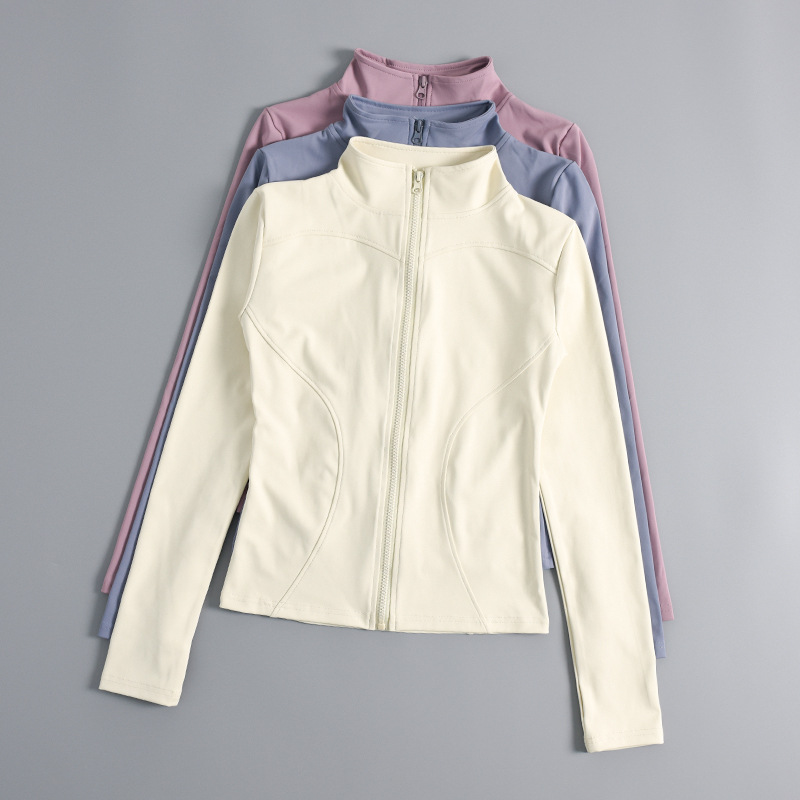 Neue Fitnessjacke für Damen, eng anliegend, schnelltrocknend, mit Sonnenschutz, figurformend, langärmeliges Oberteil, professionelle Laufbekleidung, Trainings- und Yogabekleidung