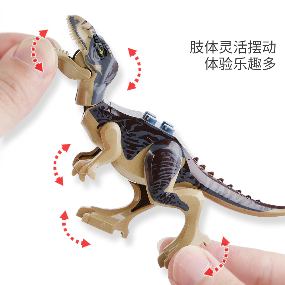 Dinosaur Building Block Set Compatible Baseplate Large and Small Pieces with Minifigure - 3
